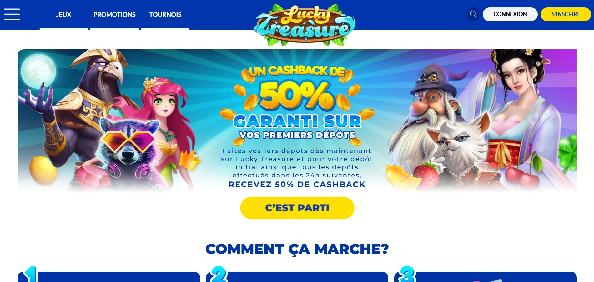 Lucky Treasure casino en ligne bonus sans dépôt